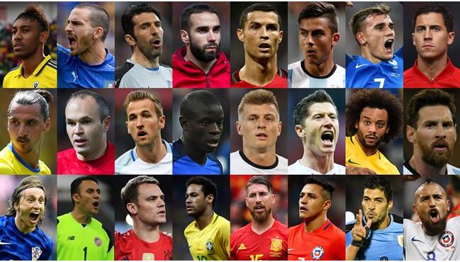 FIFA年度最佳球员24人候选:C罗、梅西领衔 皇