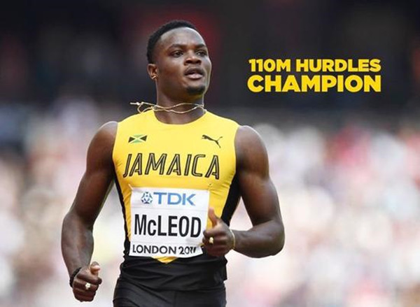 田径世锦赛110米栏牙买加选手速成大满贯 冠军