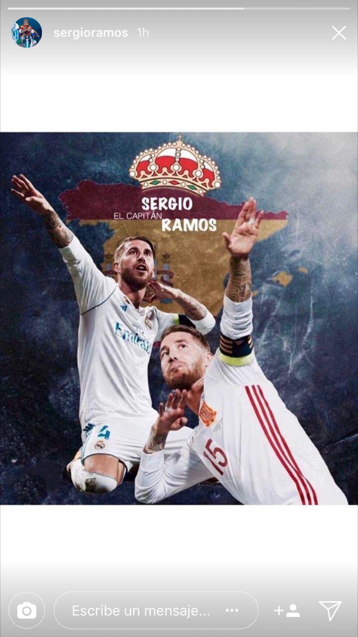 拉莫斯发布西班牙地图背景海报_足球_东方体